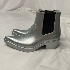 CALVIN KLEIN COLE METALLIC RUBBER 34S1719-SLV SILVER GRAY CHELSEA BOOTS